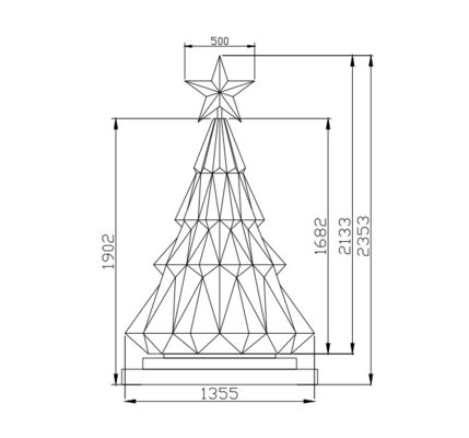 P1.5 GOB Yaratıcı LED Ekran Noel Ağacı Eğlence Merkezi Mağazaları Oteller için Ekran